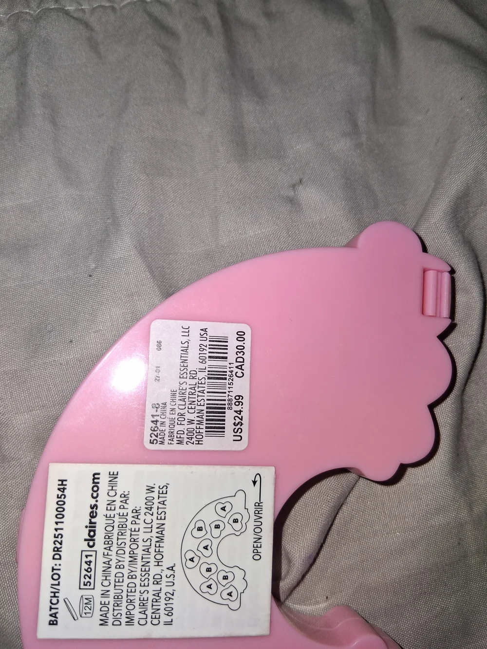 Claire's Pink Makeup Kit with Cloud and Flower Accents